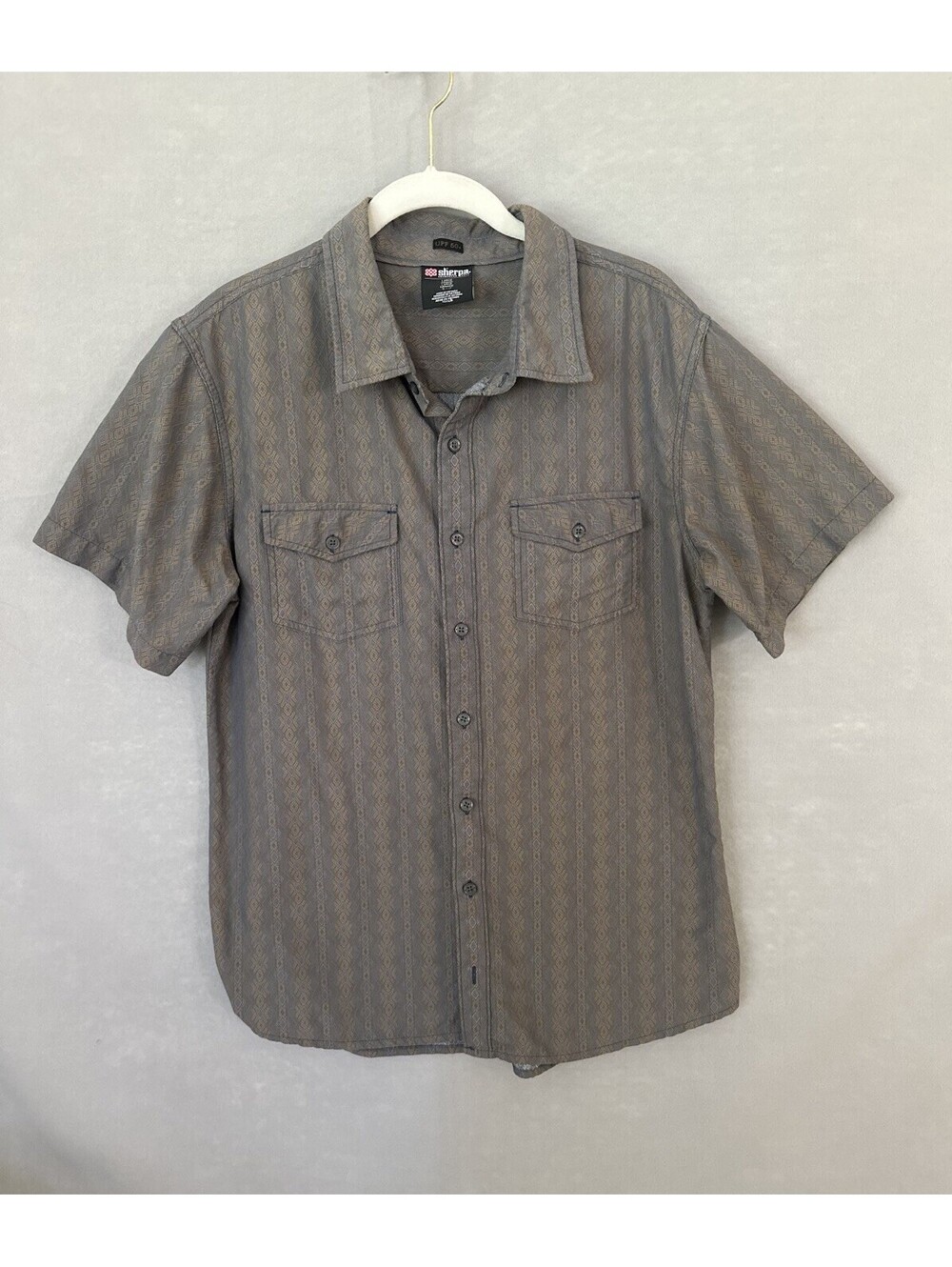 Sherpa Adventure Gear Men’s Plaid Short‑Sleeve Button‑Up Shirt — Size Large —
